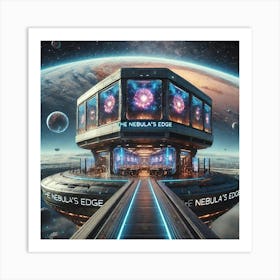 Exterior View Of A Futuristic Restaurant In The Oo Art Print