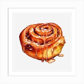 Glazed Cinnamon Bun Art Print