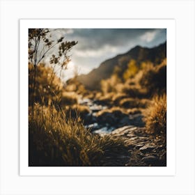 Sunset In The Mountains Art Print