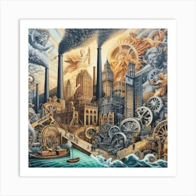 Steampunk City Art Print