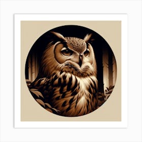 Owl In The Woods Art Print