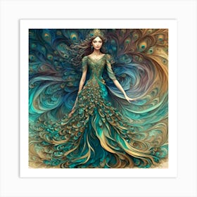 Lady Peacock Art Print