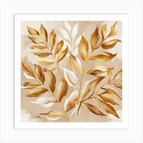 Golden Leaves Art Print