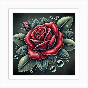 Tattoo Rose 4 Art Print