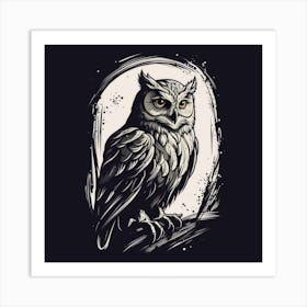 Owl in the foresr Art Print