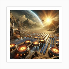 Solar Harvest Fields Art Print