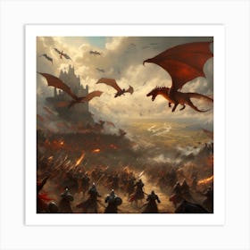 Battle Of The Dragons Art Print