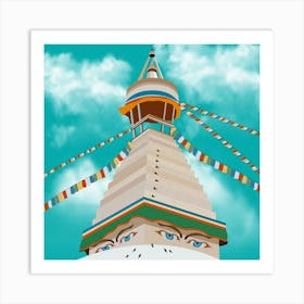 Monastery In The Mountains Square Art Print