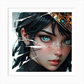 Anime Girl With Blue Eyes 1 Art Print