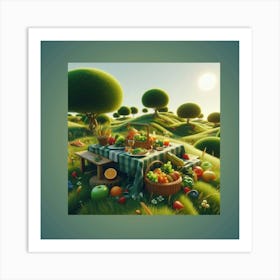 Picnic In The Countryside Art Print