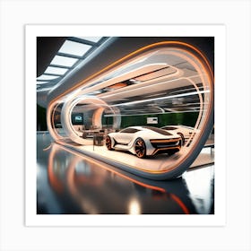 Futuristic Car Showroom 8 Art Print