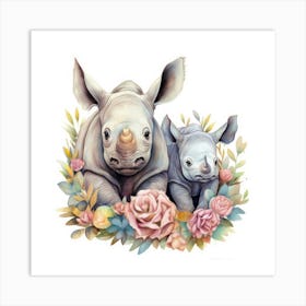 Baby Rhino Art Print