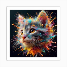 Colorful Cat 3 Art Print