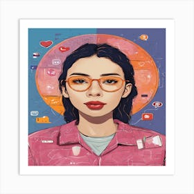 Social Media Girl Art Print