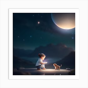 Celestial Curiosity: Exploring the Night Sky Art Print