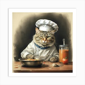 Chef Cat 10 Art Print