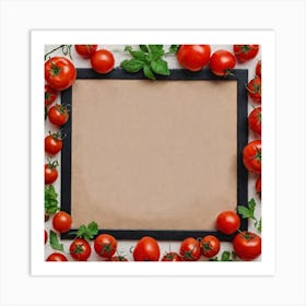 Blank Frame With Tomatoes Art Print