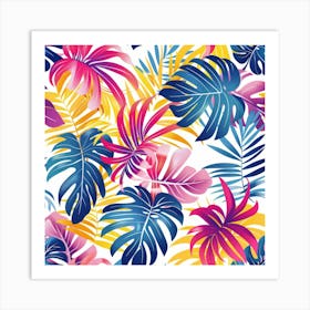 Tropical Leaves Seamless Pattern 6 Art Print