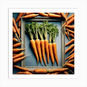 Frame Created From Carrots And Nothing In Center Haze Ultra Detailed Film Photography Light Leak Art Print
