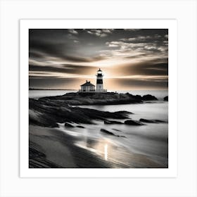 Lighthouse At Sunset 44 Art Print