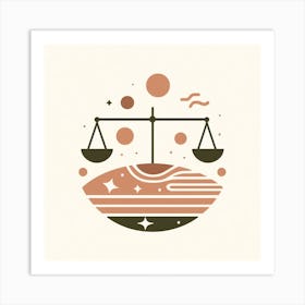 Libra Zodiac Sign minimalist 2 Art Print