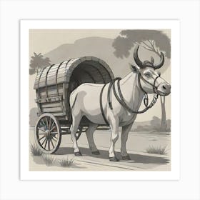 Ox Cart Art Print