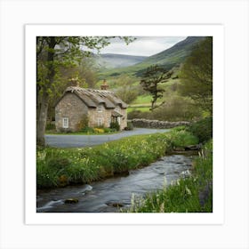 Cottage By The Stream 7 Art Print