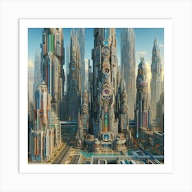 Futuristic City 50 Art Print