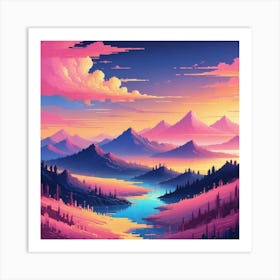 Pixel Art Art Print