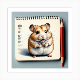 Hamster Calendar 3 Art Print