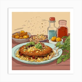 Illustration Of Food For Website Recipes Icon Draw Art Print