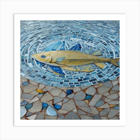 Mosaic _floor_with_Fish_ Art Print