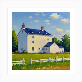 Elegant Abodes Scenic Outdoor Simplicity White Farm House Art Print