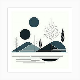 Landscape With Trees 2 Art Print