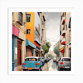 Street Scene In Haifa Art Print