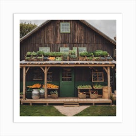 Farm With Vegetables Art Print