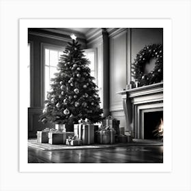 Christmas Tree In The Living Room 13 Art Print