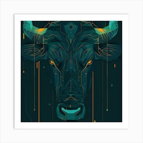 Bull Head 4 Art Print