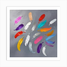 Colorful Feathers Art Print