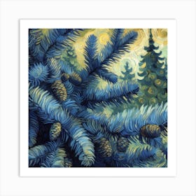 Blue spruce branches 5 Art Print