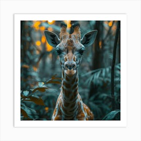 Giraffe In The Forest 1 Art Print