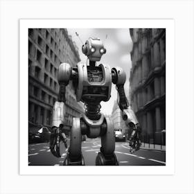 Robot In The City 108 Art Print