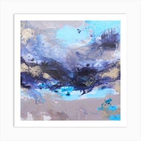  Blue Ocean Abstract Painting 1 Square Art Print