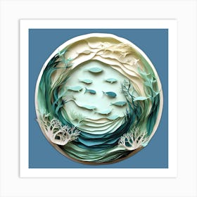 Origami fish Wall art Art Print