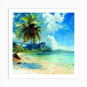 Bora Bora Ocean - Tropical Beach Art Print