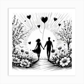 Happy couple 9 Art Print