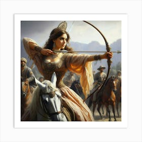 Woman With A Bow And Arrow54 Art Print