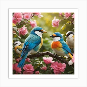 Birds On A Branch 2 Art Print