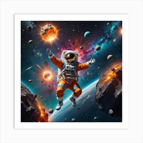 Astronaut Milky Way Art Print