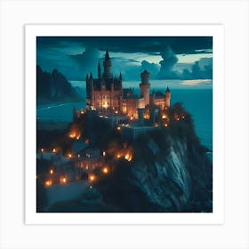 A Picture Of A Castle On A Rocky Hill With A Movie Like Feel 2 Art Print